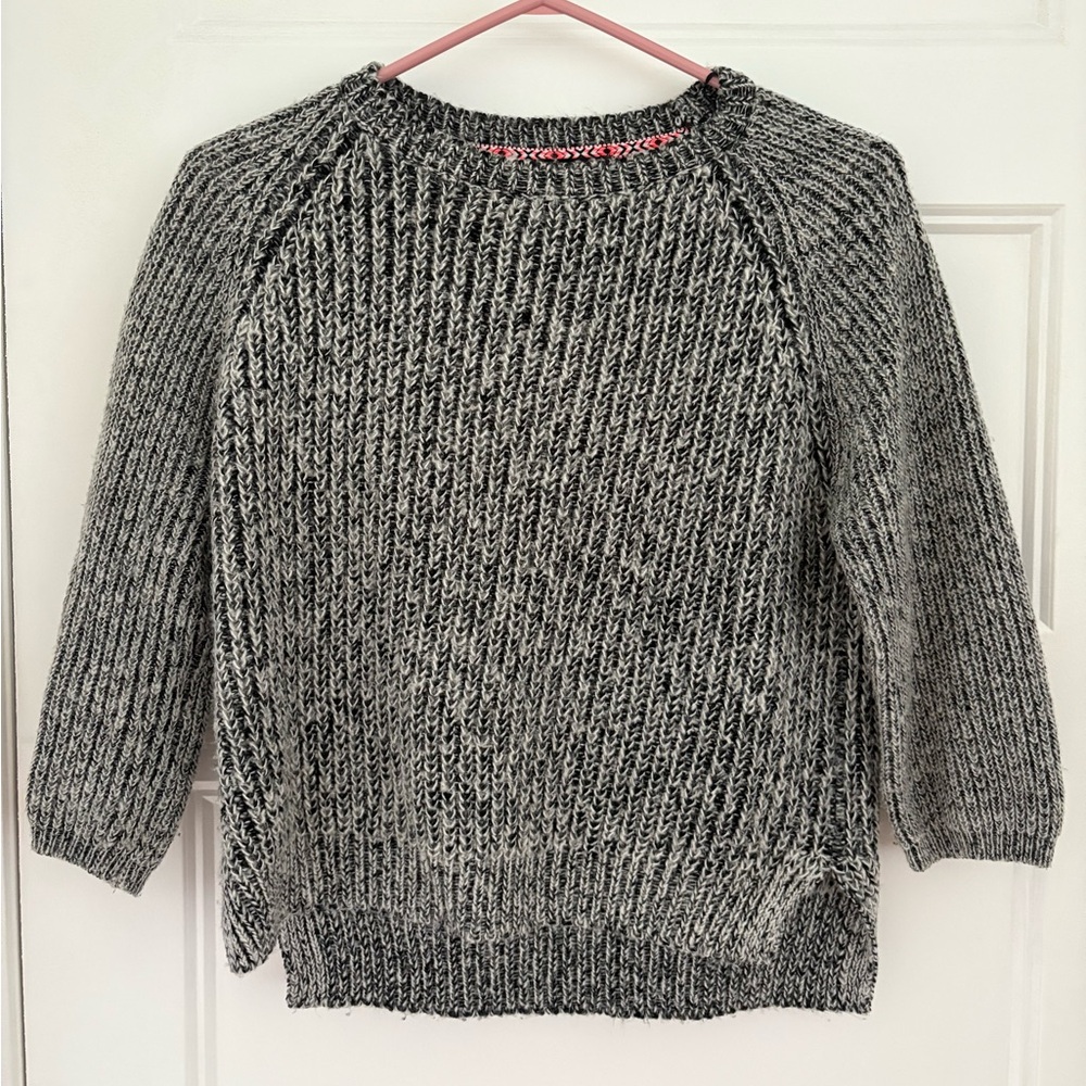 New Look Gray Crew Neck Sweater with Textured Knit